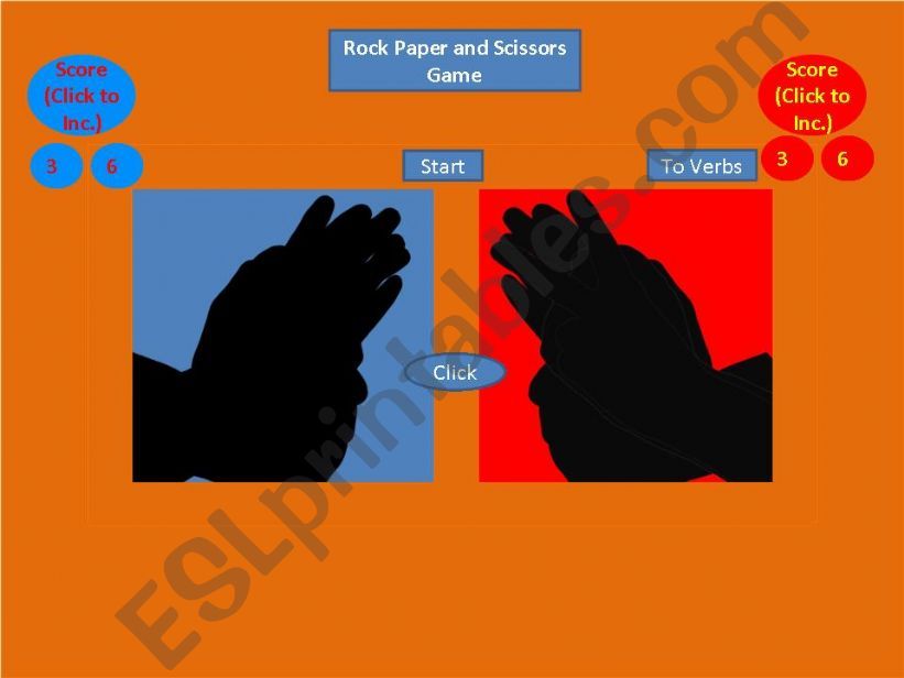Rock Paper and Scissors Verbs Game part 1