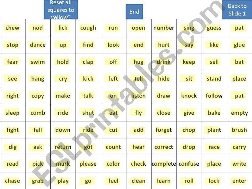 Rock Paper and Scissors Verb Game Part 2