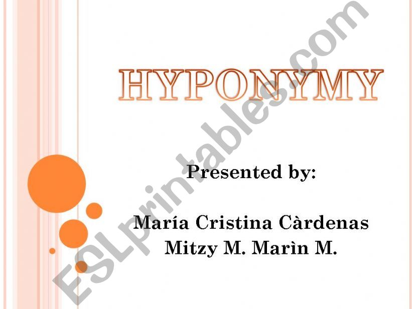 HYPONYMY powerpoint