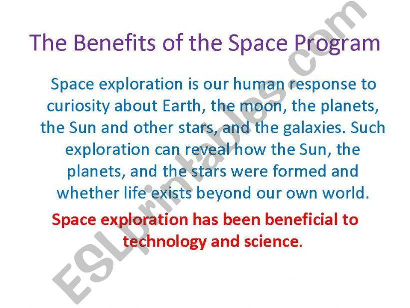 The benefits of space exploration