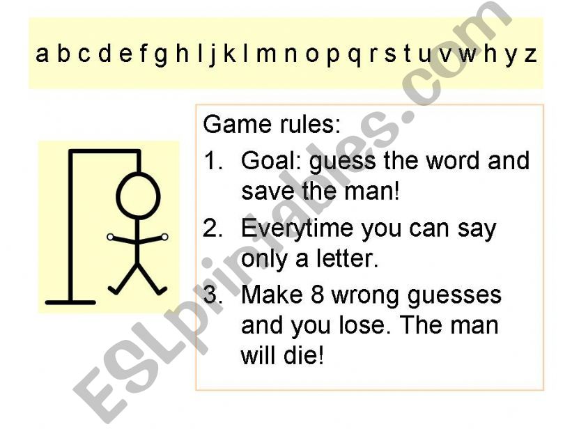 Hangman-a word game powerpoint