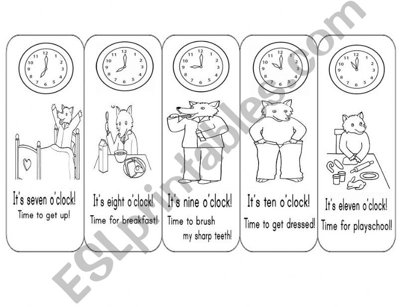 Whats the time, Mr.Wolf? - minibook template