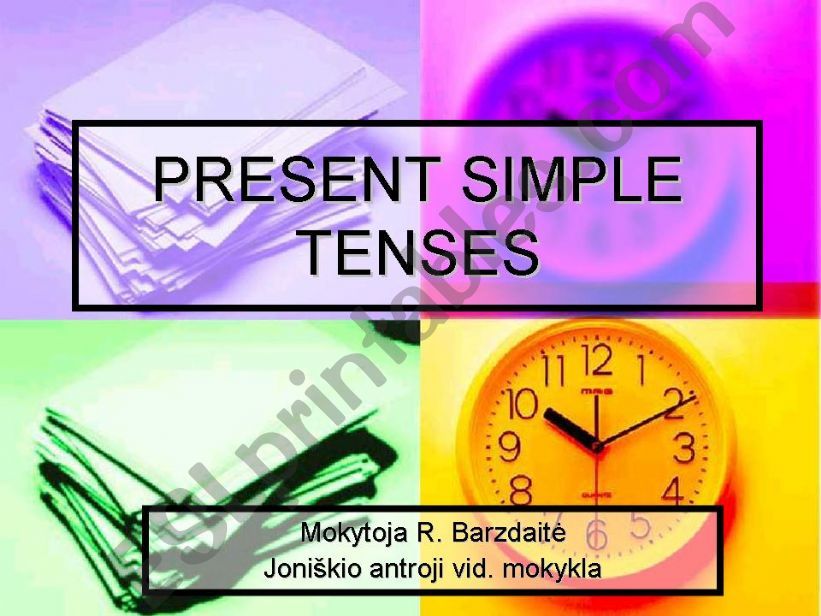 The persent simple tenses powerpoint