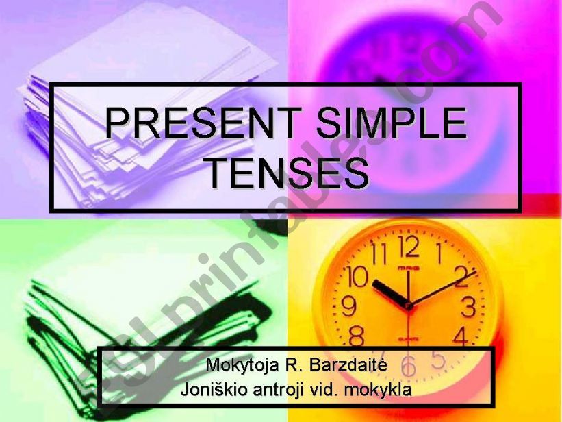 The persent simple tenses powerpoint