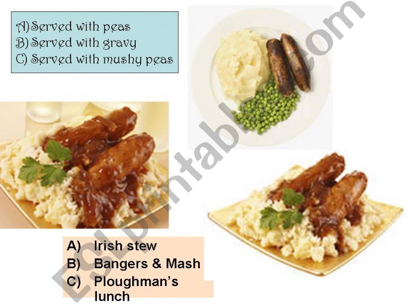 BRITISH FOOD SAVOURY DISHES powerpoint