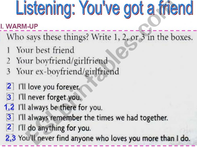 You´ve got a friend 2/4 powerpoint
