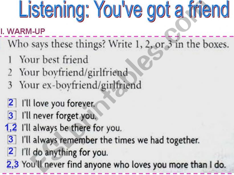 Youve got a friend 2/4 powerpoint