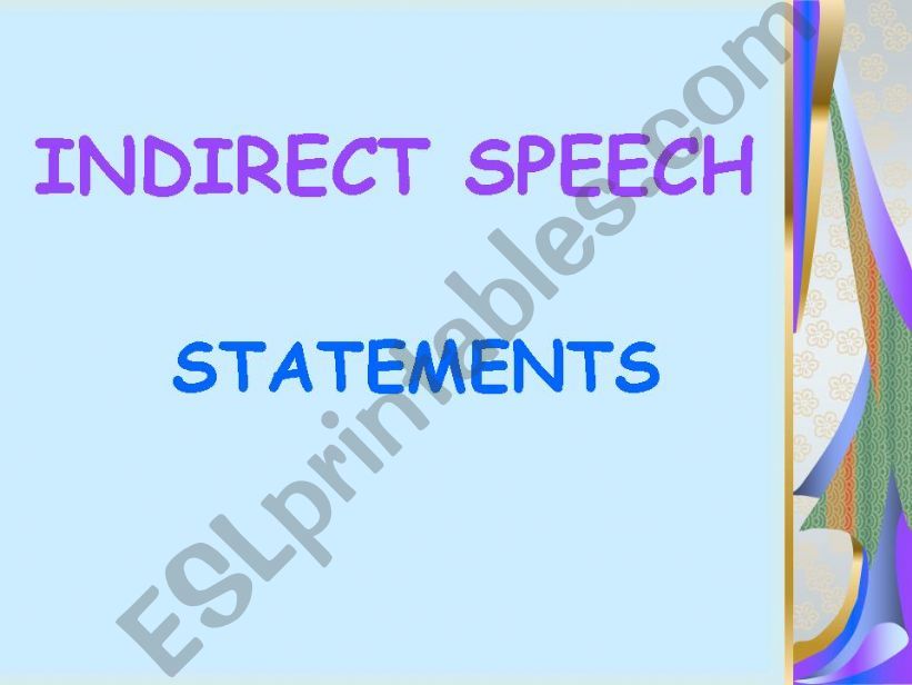 Indirect statements powerpoint
