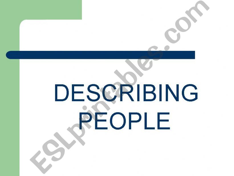 describing people-adjectives powerpoint