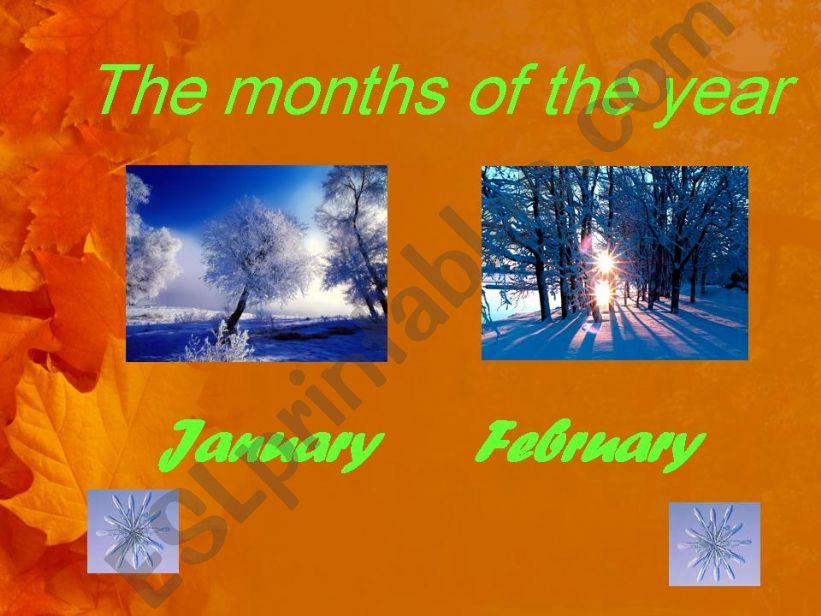 The months of the year powerpoint