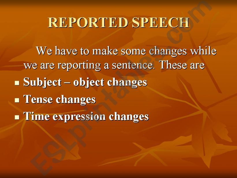 reported speech powerpoint