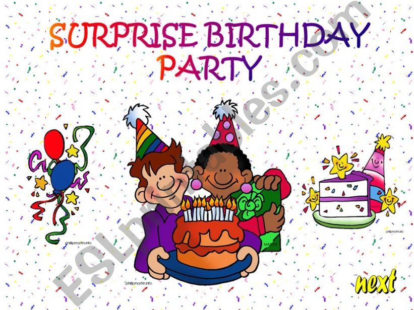 birthday vocabulary  -  GAME powerpoint