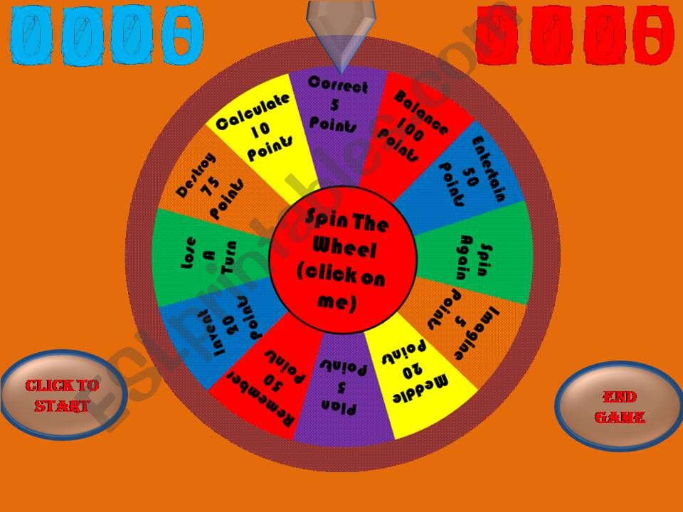 Spin The Wheel For Two Teams 200 Verbs