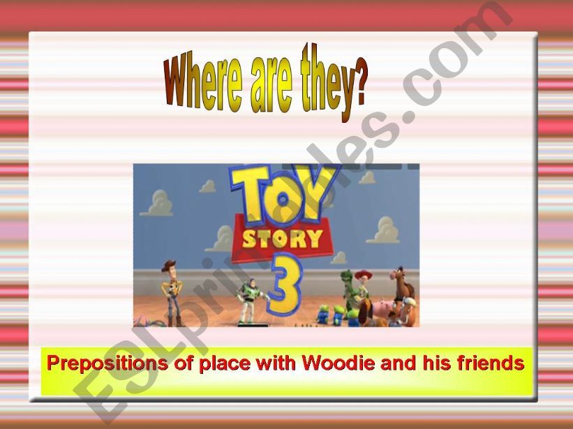 Prepositions of place with the Toy Story characters
