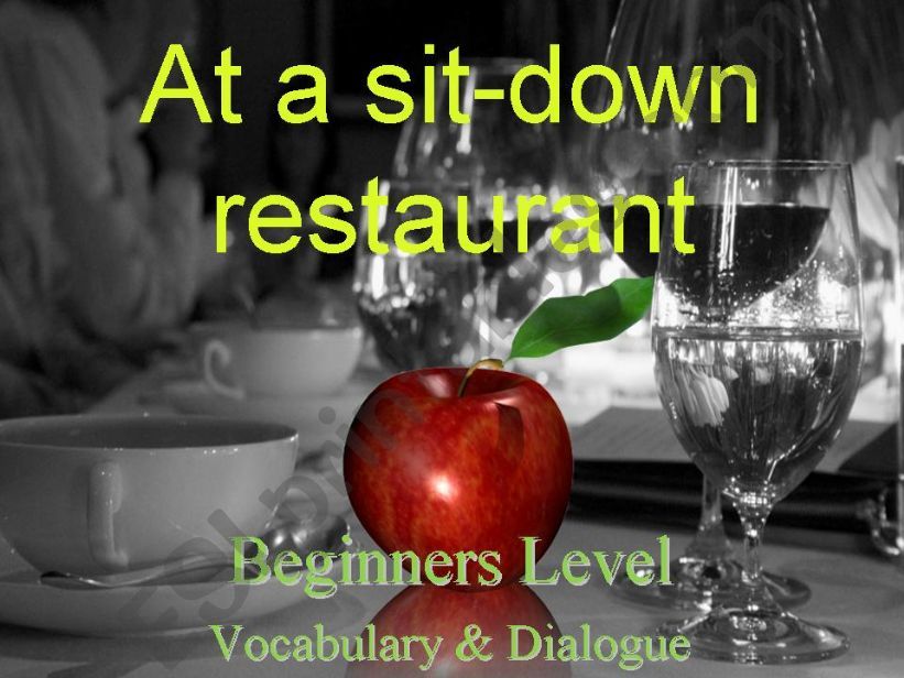 At a sit-down restaurant - beginner level dialogue