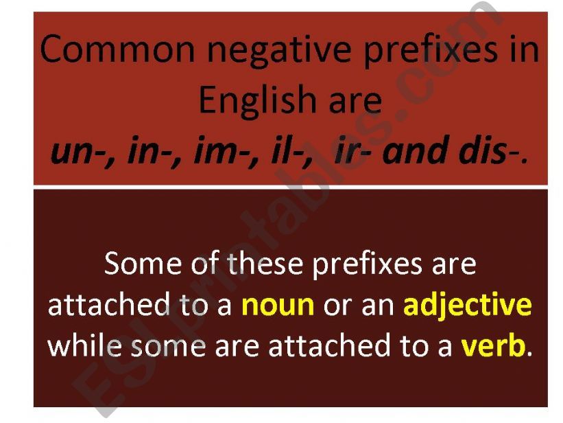 negative prefixes powerpoint