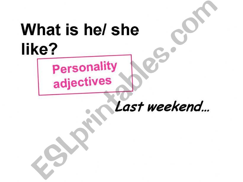 Personality Adjectives - Describing people