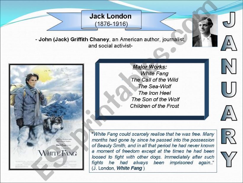 literary calendar powerpoint