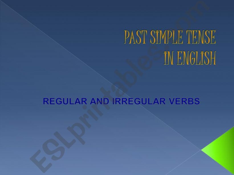 PAST SIMPLE TENSE powerpoint