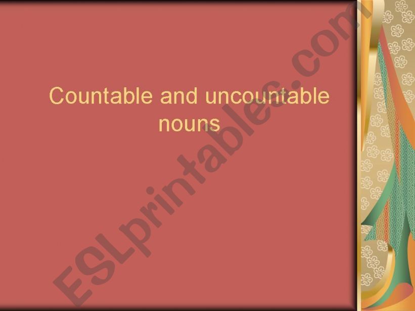 Countable and uncountable nouns