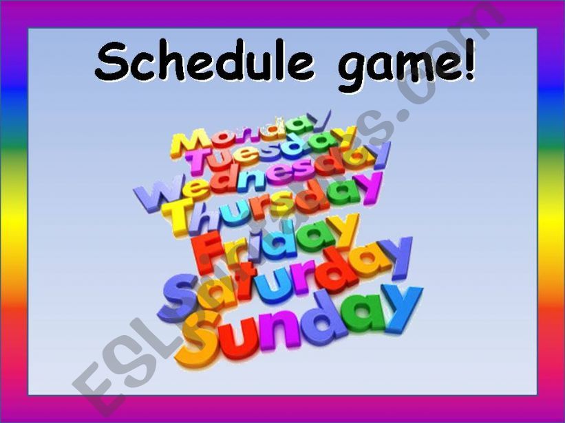 Schedule Game (animated) powerpoint