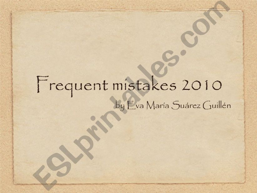 Frequent mistakes 2010 powerpoint