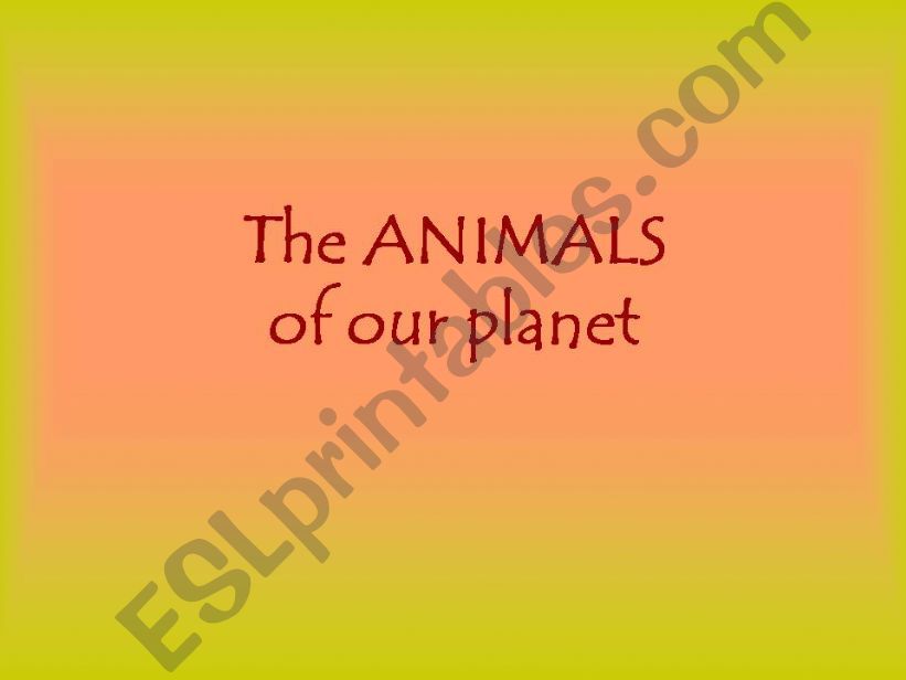 the animals of our planet 1 powerpoint