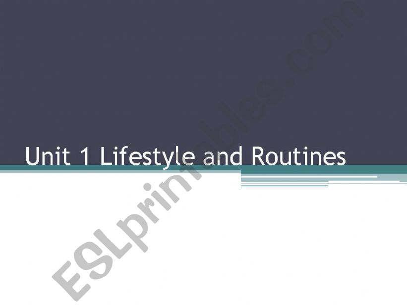 Lifestyle and Routines powerpoint