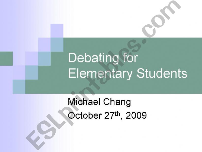 Debating for Elementary Students