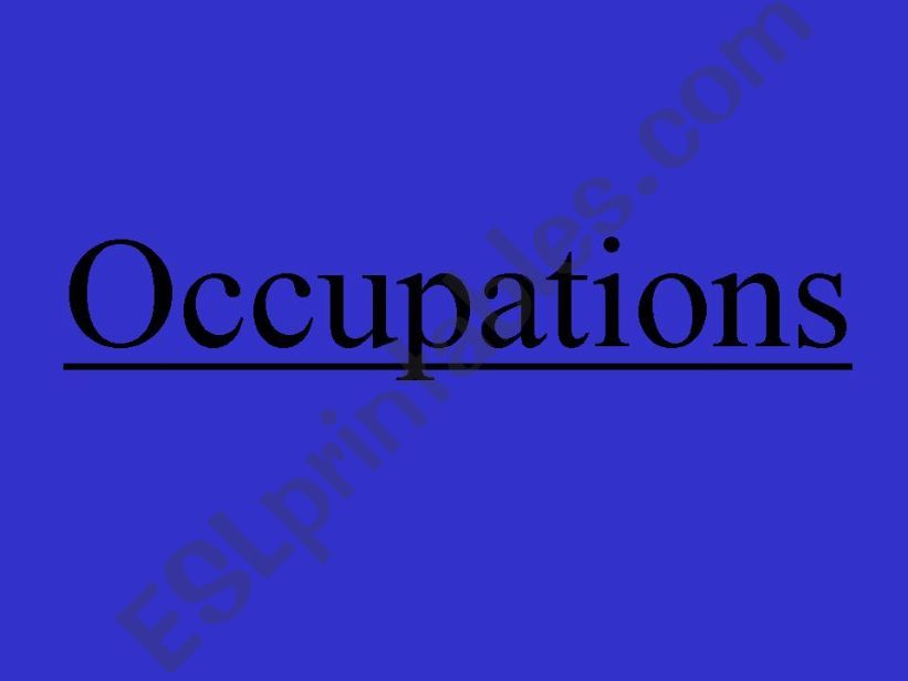 occupations powerpoint