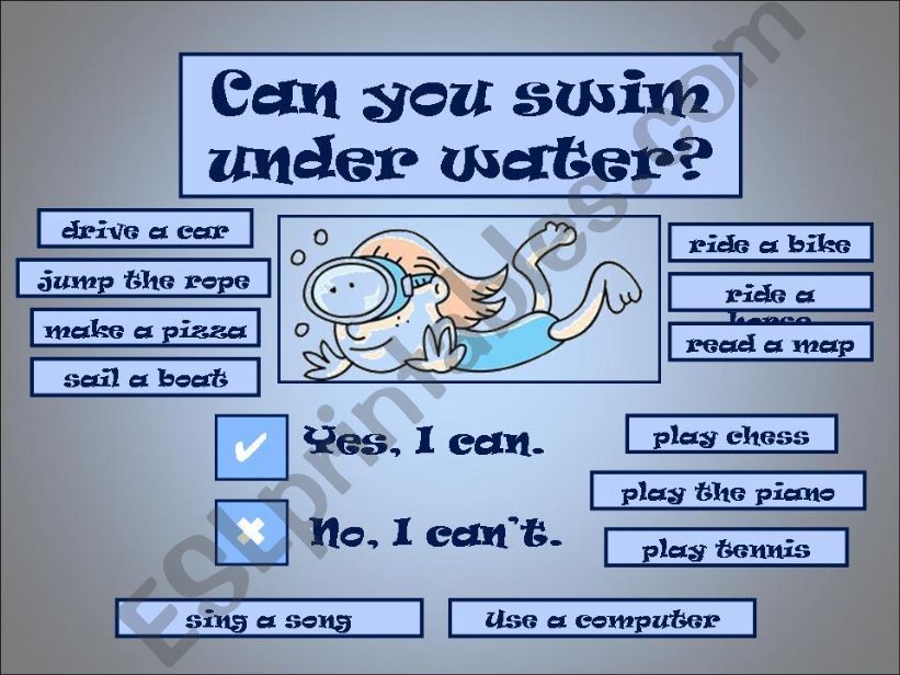 Can you swim under water? powerpoint