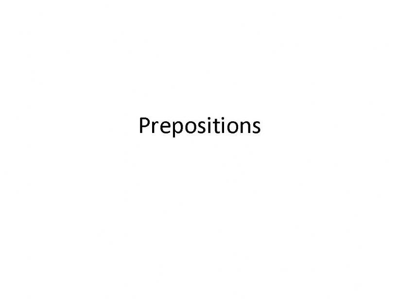 prepositions of place and time