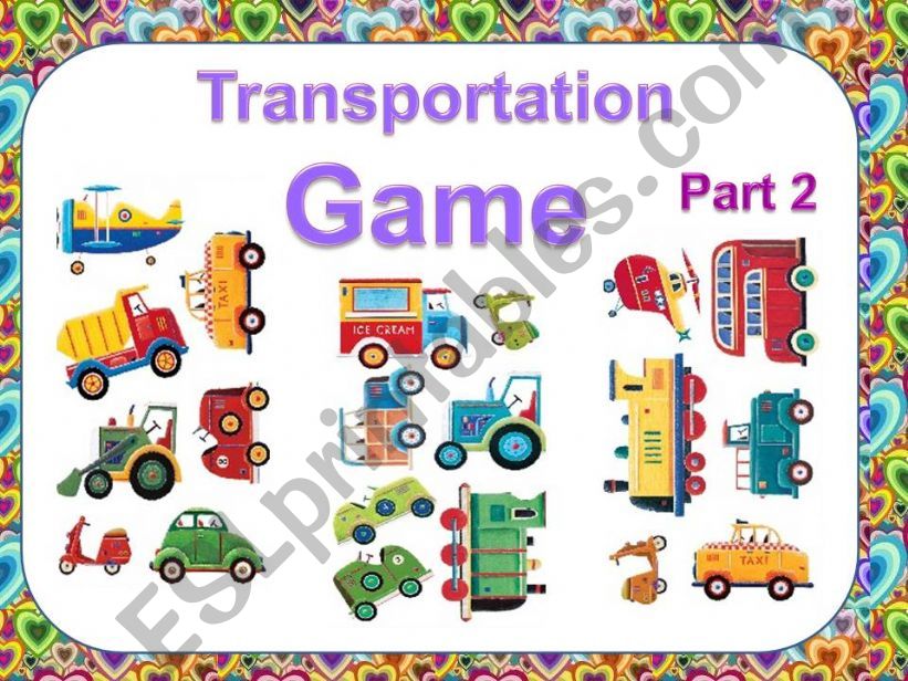 TRANSPORTATION - GAME  powerpoint