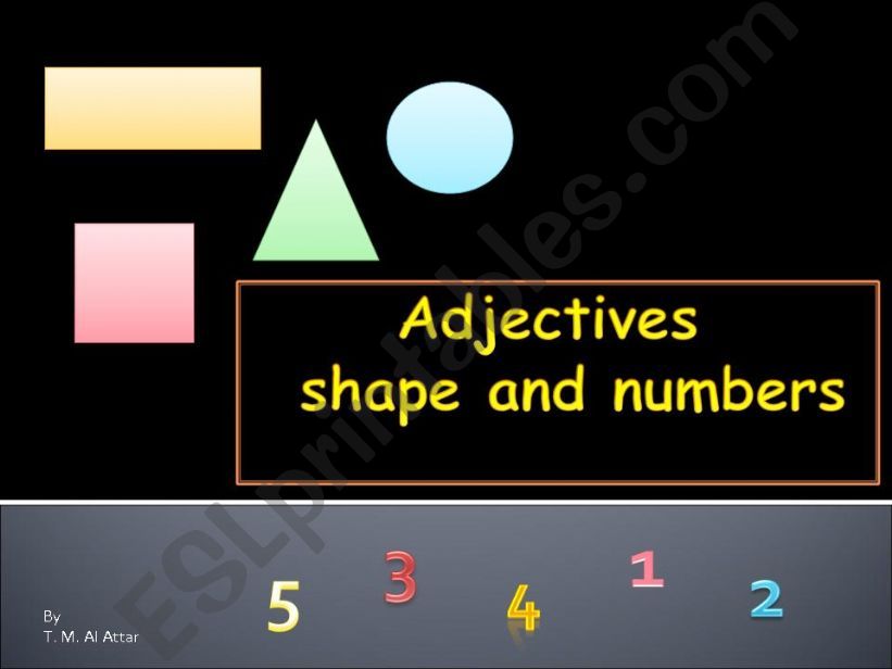 adjectives of shape and numbers