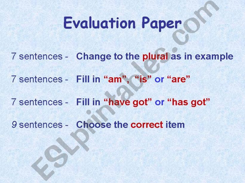 Evaluation Paper - Primary Level