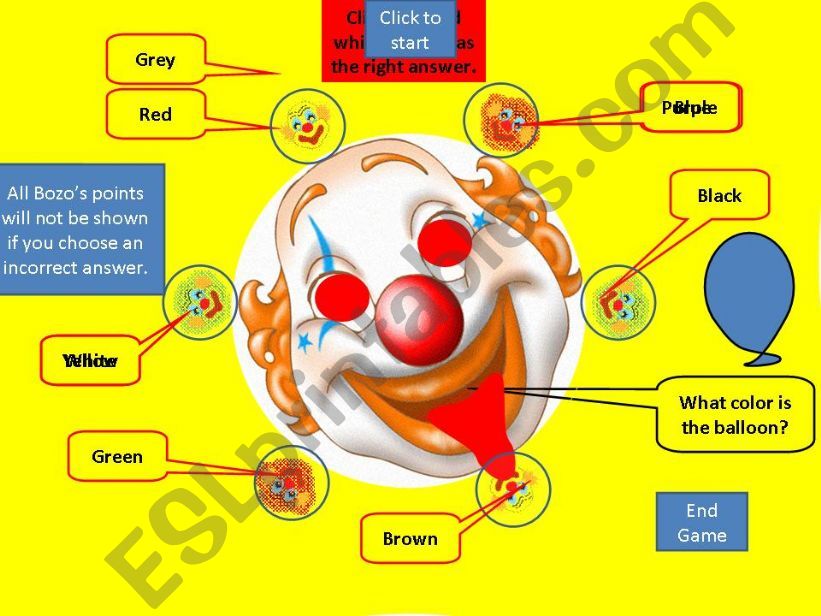 SPIN THE WHEEL COLOR GAME WITH BOZO