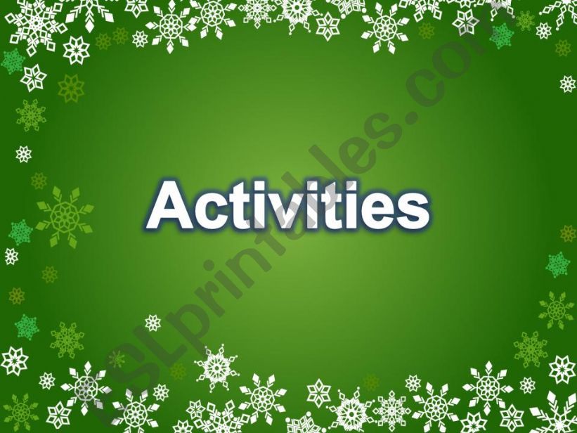 Christmas activities powerpoint