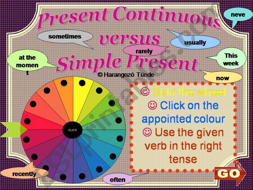 Present Continuous versus Simple Present Tense