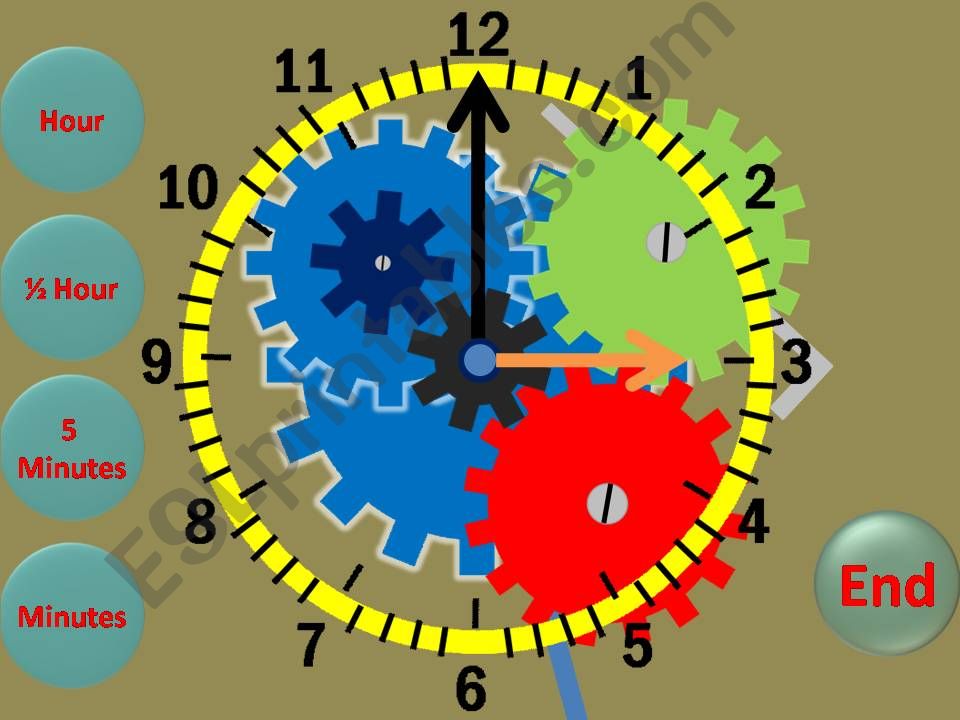 Manual Animated Time Clock  For Teaching Time