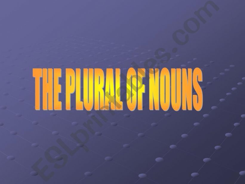 the plural of nouns powerpoint