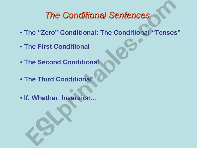 The conditional sentences powerpoint