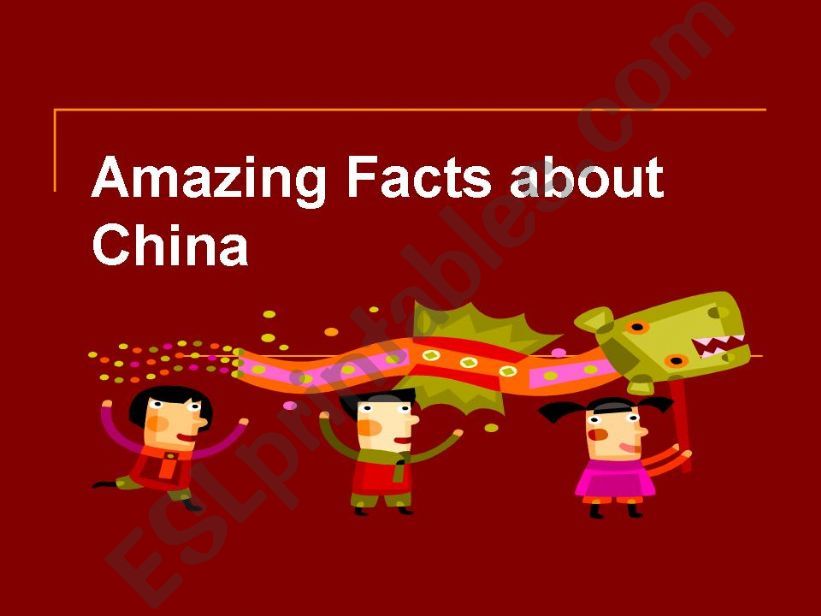 Amazing Facts about China...Reading Comprehension Worksheet. 
