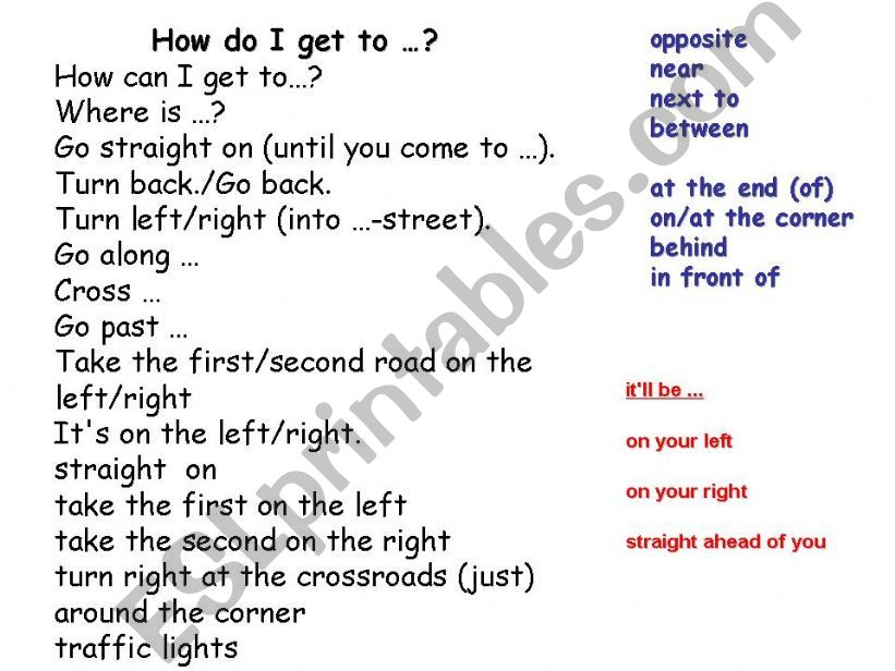 DIRECTIONS powerpoint