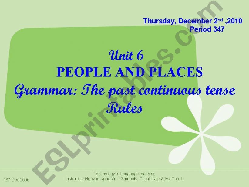 the past continuous tense powerpoint