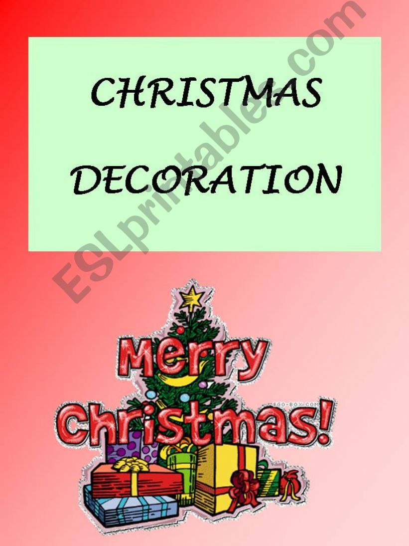 Christmas decoration flashcards