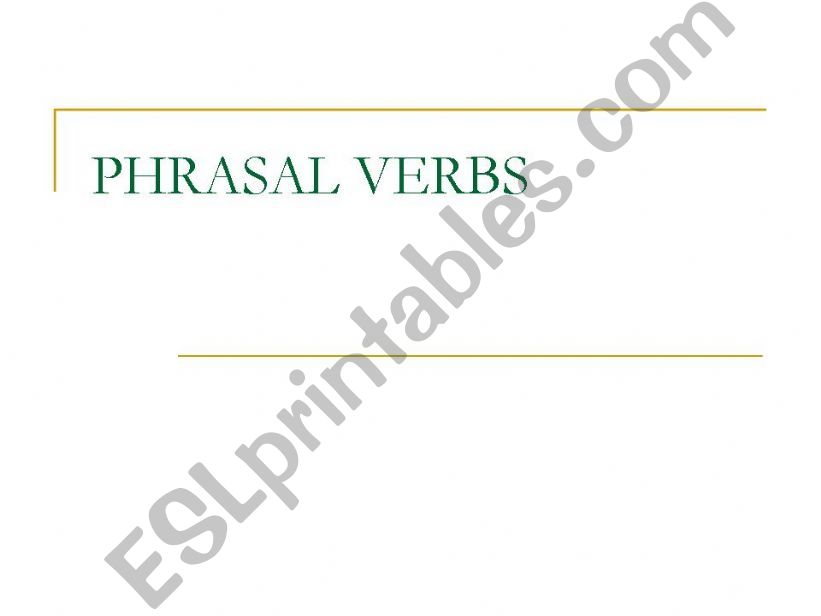 Phrasal Verbs powerpoint