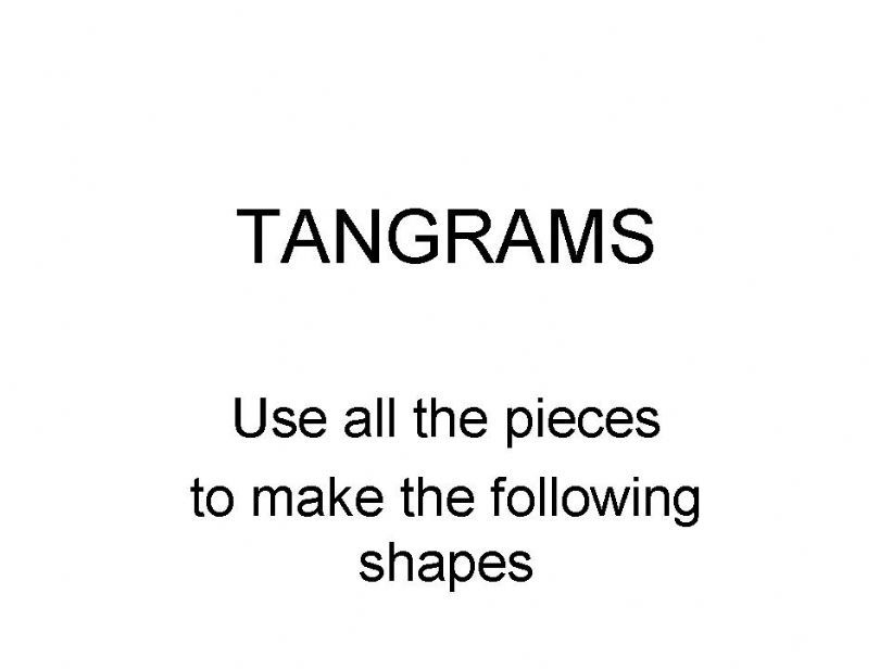 TANGRAM SHAPES powerpoint