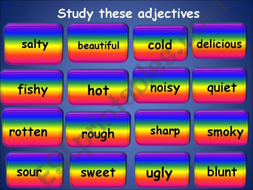 Adjectives and senses Part 1 powerpoint
