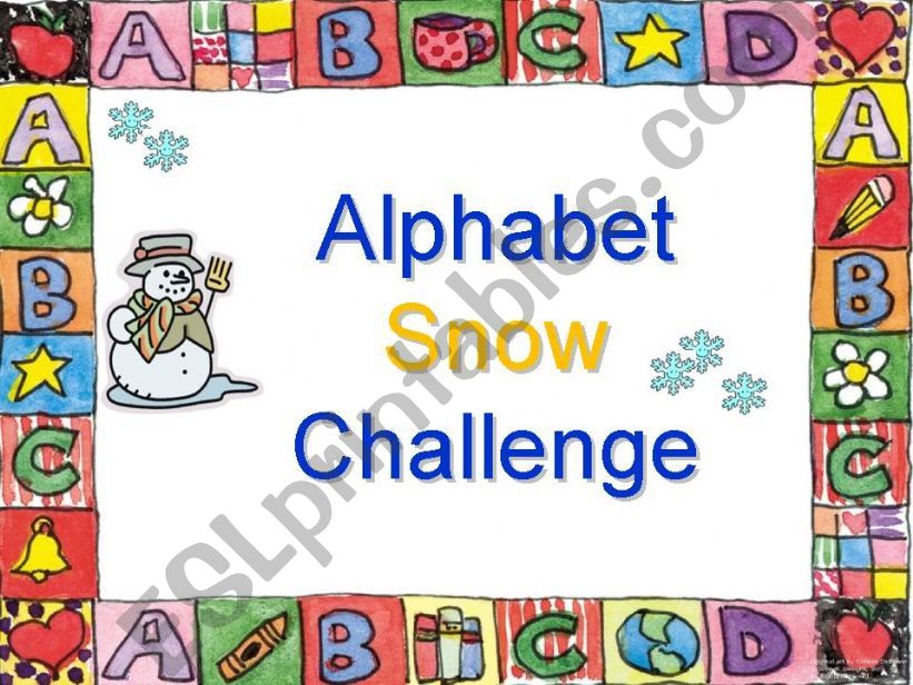 Alphabet Snow Challenge powerpoint