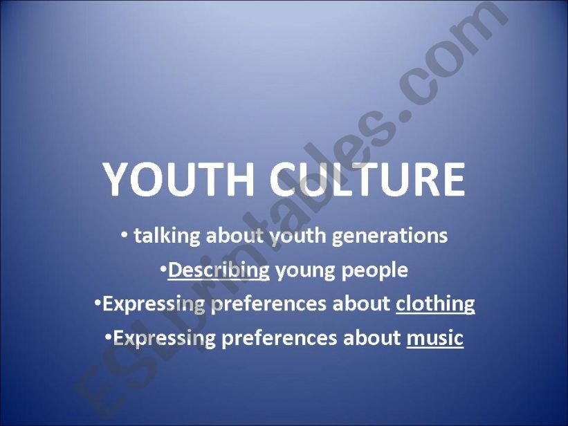 Youth Tribes powerpoint